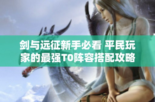 剑与远征新手必看 平民玩家的最强T0阵容搭配攻略