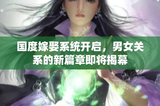国度嫁娶系统开启，男女关系的新篇章即将揭幕