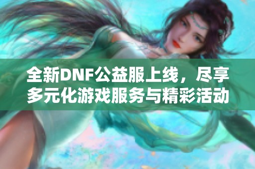 全新DNF公益服上线，尽享多元化游戏服务与精彩活动