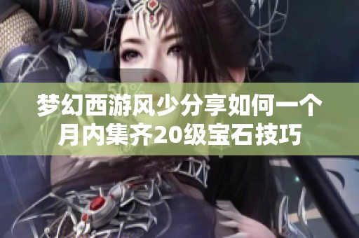 梦幻西游风少分享如何一个月内集齐20级宝石技巧