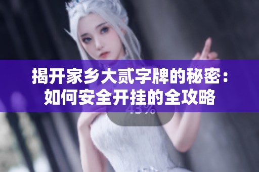 揭开家乡大贰字牌的秘密：如何安全开挂的全攻略