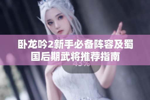 卧龙吟2新手必备阵容及蜀国后期武将推荐指南