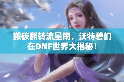 搬碳翻转流星雨，沃特碧们在DNF世界大揭秘！