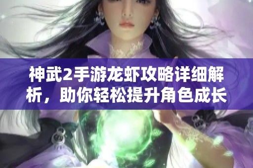 神武2手游龙虾攻略详细解析，助你轻松提升角色成长计划