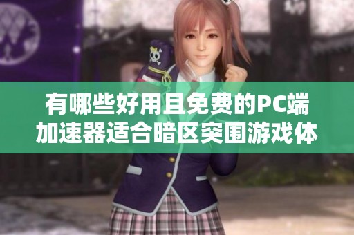 有哪些好用且免费的PC端加速器适合暗区突围游戏体验优化