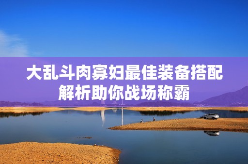 大乱斗肉寡妇最佳装备搭配解析助你战场称霸