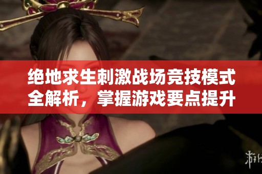 绝地求生刺激战场竞技模式全解析，掌握游戏要点提升战力