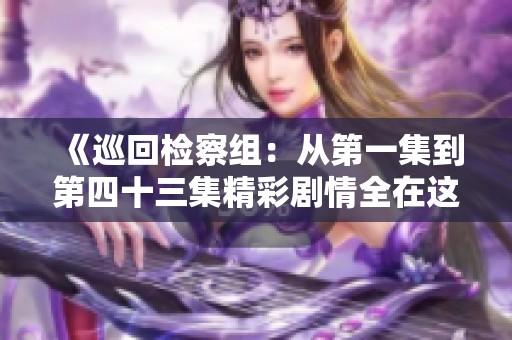 《巡回检察组：从第一集到第四十三集精彩剧情全在这里》