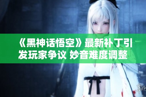 《黑神话悟空》最新补丁引发玩家争议 妙音难度调整不如人意