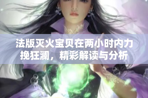 法版灭火宝贝在两小时内力挽狂澜，精彩解读与分析