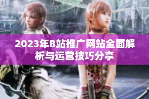 2023年B站推广网站全面解析与运营技巧分享