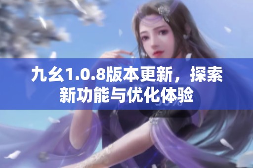 九幺1.0.8版本更新，探索新功能与优化体验