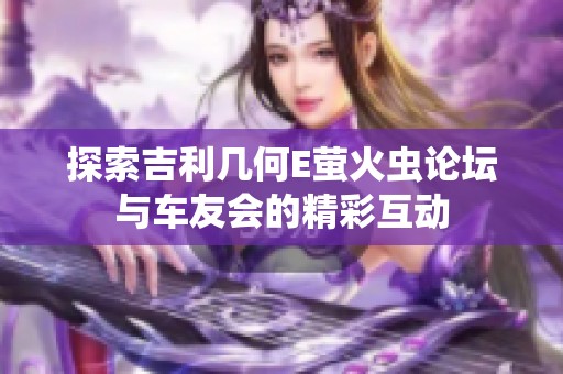探索吉利几何E萤火虫论坛与车友会的精彩互动