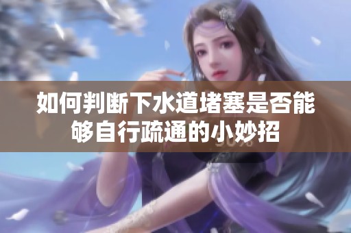 如何判断下水道堵塞是否能够自行疏通的小妙招