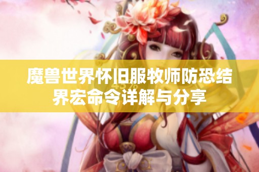 魔兽世界怀旧服牧师防恐结界宏命令详解与分享