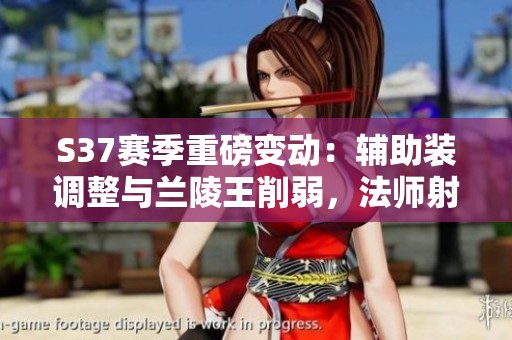 S37赛季重磅变动：辅助装调整与兰陵王削弱，法师射手迎来新机遇
