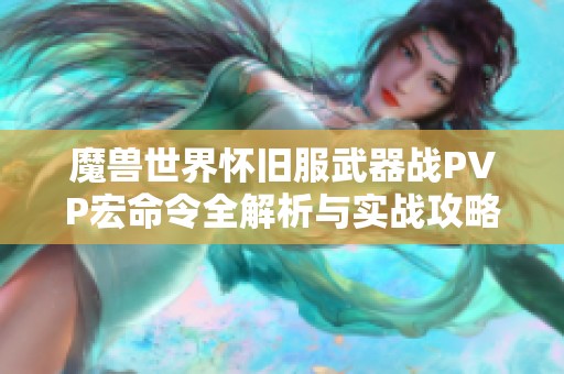 魔兽世界怀旧服武器战PVP宏命令全解析与实战攻略