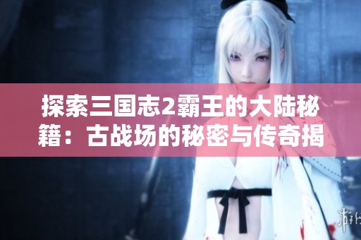 探索三国志2霸王的大陆秘籍：古战场的秘密与传奇揭秘