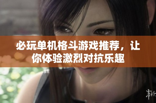 必玩单机格斗游戏推荐，让你体验激烈对抗乐趣