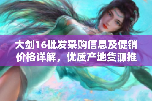 大剑16批发采购信息及促销价格详解，优质产地货源推荐