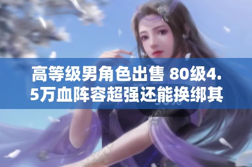 高等级男角色出售 80级4.5万血阵容超强还能换绑其它账号