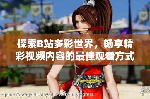 探索B站多彩世界，畅享精彩视频内容的最佳观看方式