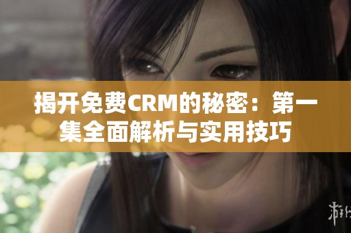 揭开免费CRM的秘密：第一集全面解析与实用技巧