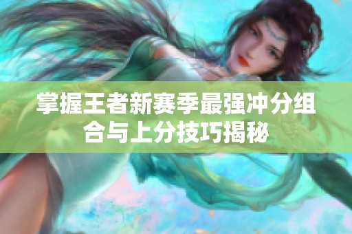 掌握王者新赛季最强冲分组合与上分技巧揭秘