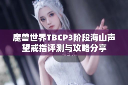 魔兽世界TBCP3阶段海山声望戒指评测与攻略分享