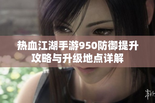 热血江湖手游950防御提升攻略与升级地点详解