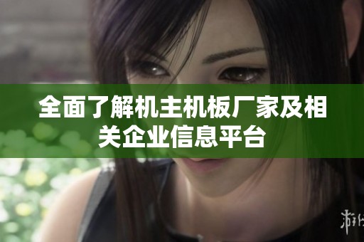 全面了解机主机板厂家及相关企业信息平台