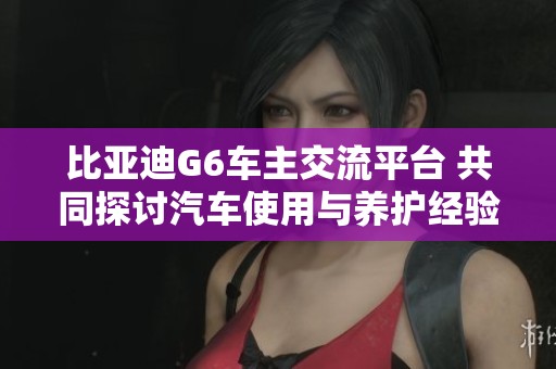 比亚迪G6车主交流平台 共同探讨汽车使用与养护经验