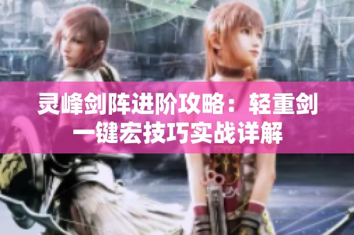灵峰剑阵进阶攻略：轻重剑一键宏技巧实战详解