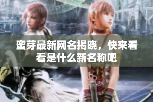 蜜芽最新网名揭晓，快来看看是什么新名称吧