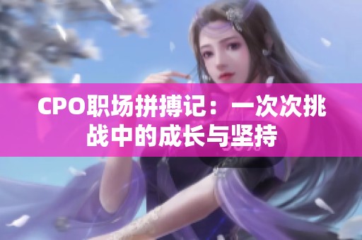 CPO职场拼搏记：一次次挑战中的成长与坚持
