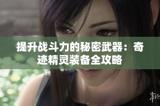 提升战斗力的秘密武器：奇迹精灵装备全攻略