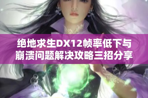 绝地求生DX12帧率低下与崩溃问题解决攻略三招分享