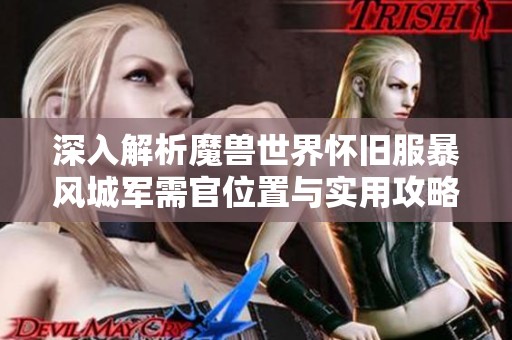 深入解析魔兽世界怀旧服暴风城军需官位置与实用攻略
