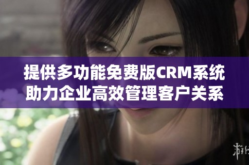 提供多功能免费版CRM系统助力企业高效管理客户关系