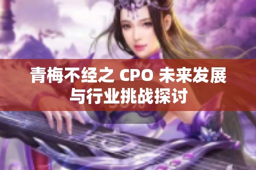 青梅不经之 CPO 未来发展与行业挑战探讨